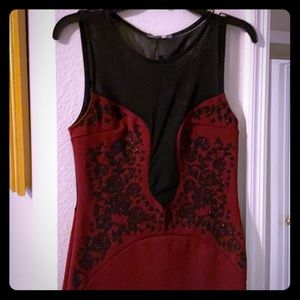 Midi burgundy boohoo midi dress